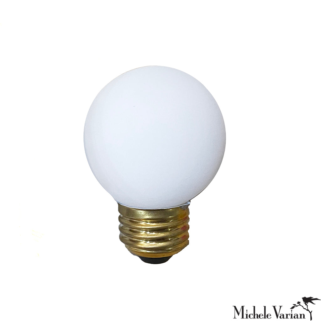 Rundt om læser Rusten LED Bulb | E26 Base | G16 Matte White | 4W | 2700k– Michele Varian Shop
