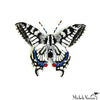 Butterfly-shaped decorative item with beads on a white background