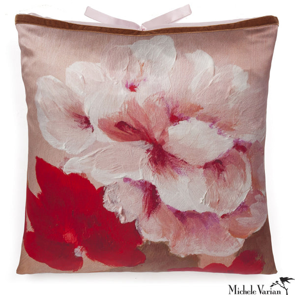 Silk Print Pillow Blush Rose 20x20