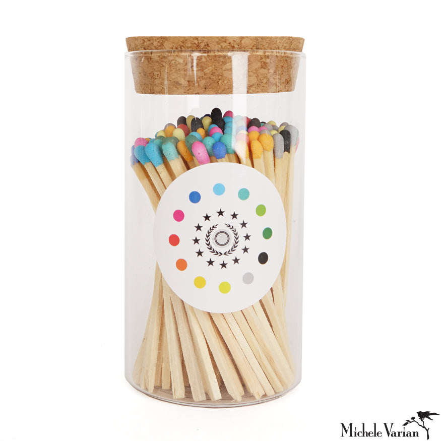 Natural Wood Matches with Colorful Strikes
