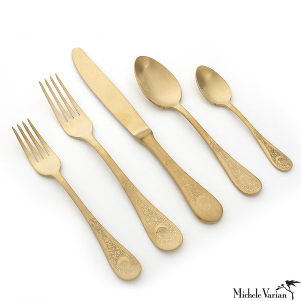 Brushed Gold Eagle Cutlery