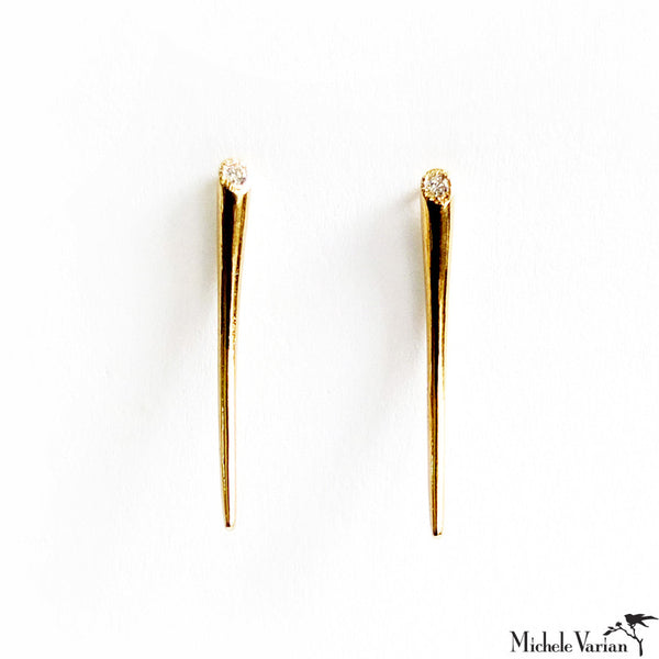 Gold Spike Earrings With Diamond Michele Varian Shop