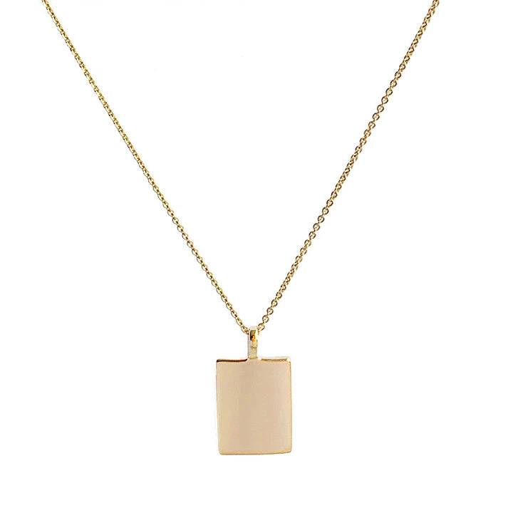 IBB Personalised 9ct Gold Dot Edge Rectangle Pendant Necklace, Gold at John  Lewis & Partners