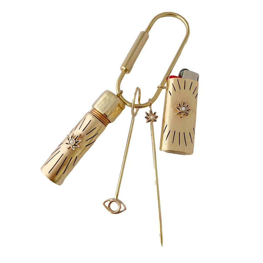 Brass Key Ring Set With Opal– Michele Varian Shop