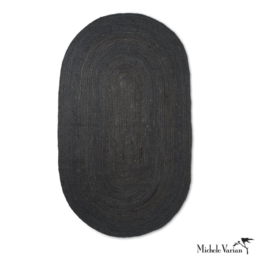 Eternal Oval Jute Rug Black– Michele Varian Shop