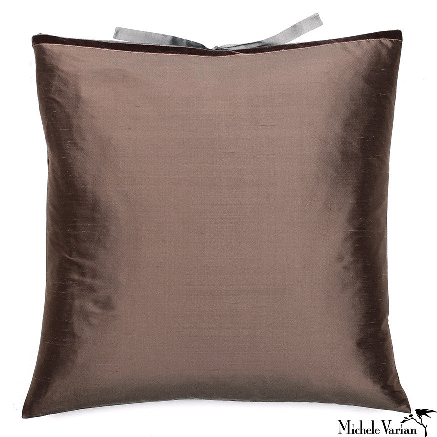 Silk Dupioni Pillow Mudd 22x22– Michele Varian Shop