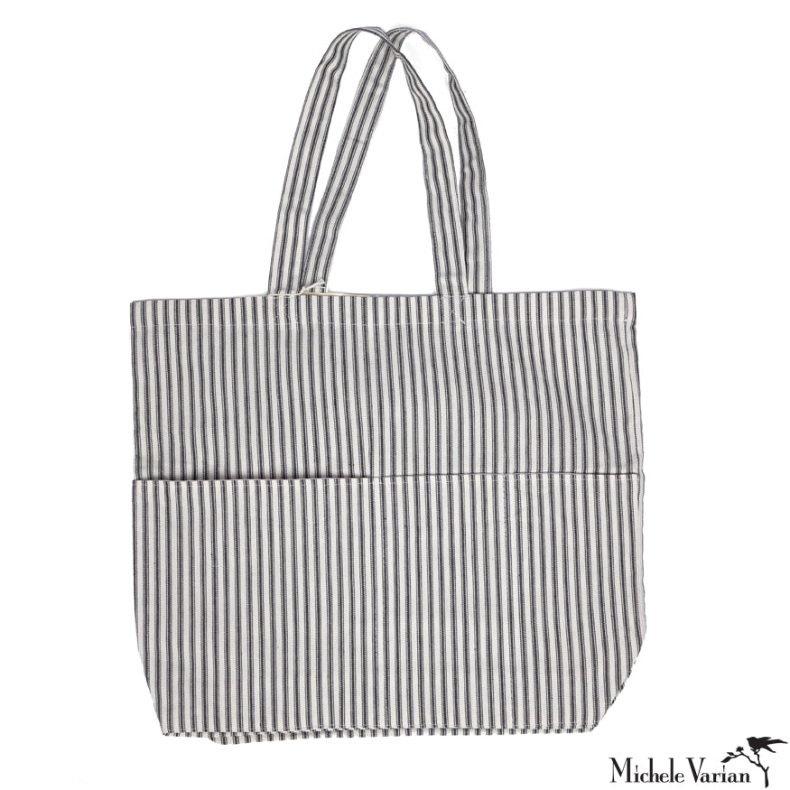 Navy and White Stripe Tote Bag– Michele Varian Shop