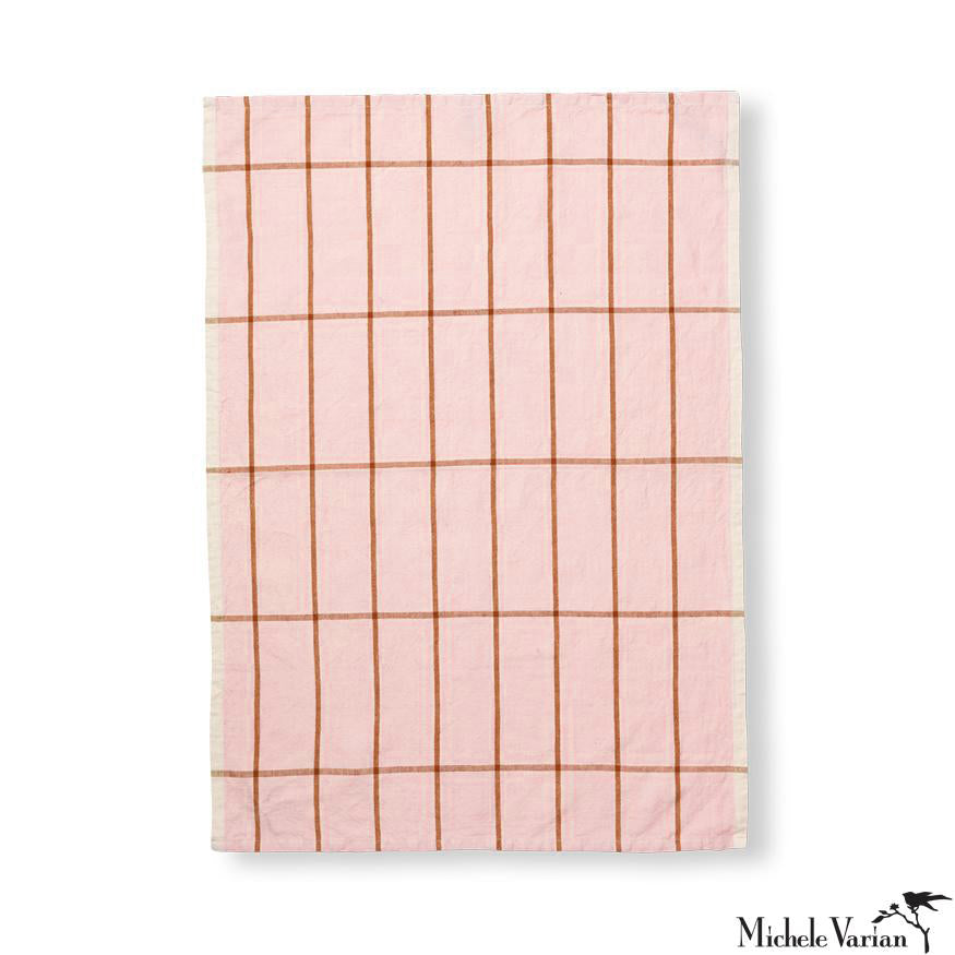 Tea Towel Rose Rust Plaid– Michele Varian Shop