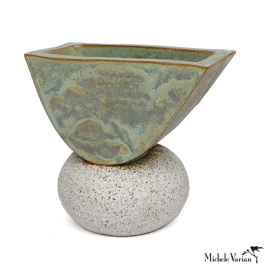 Funnel and Ball in Sage and White– Michele Varian Shop